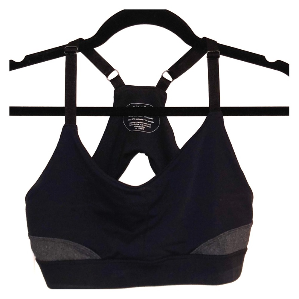 OISELLE (2 Shell) Grey and Black Sports Bra